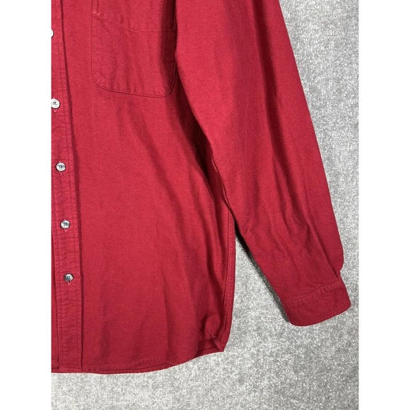 Eddie Bauer Long Sleeve Button‎ Down Flannel Shirt Mens Large Tall Red Pocket - Picture 7 of 14